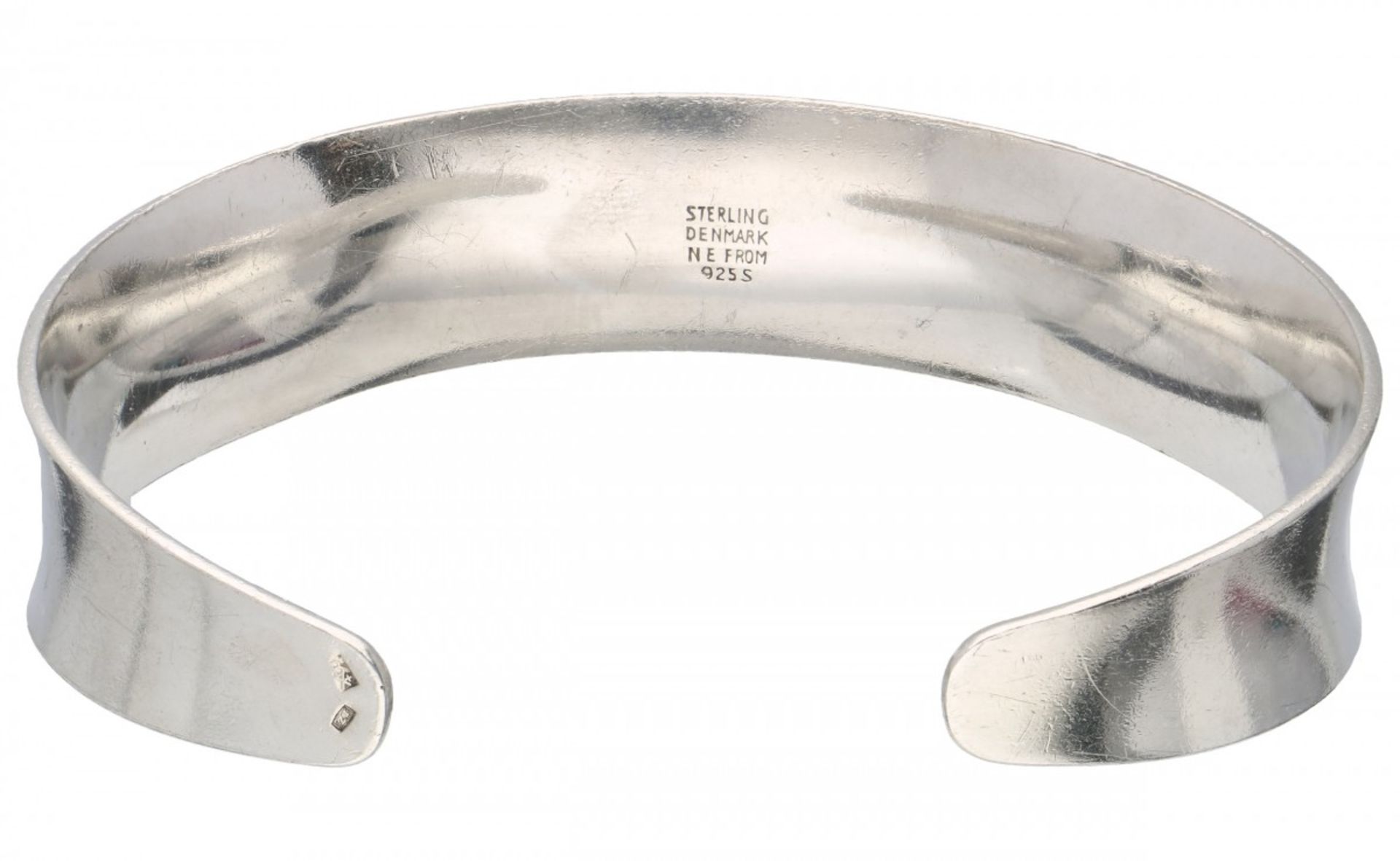 Silver N.E. From bangle bracelet, with onyx - 925/1000. - Bild 2 aus 3