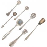 (7) Piece lot with silver salt spoons.