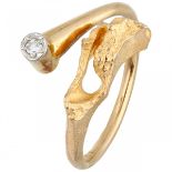 Yellow gold Lapponia Well ring, with approx. 0.02 ct. diamond - 18 ct.