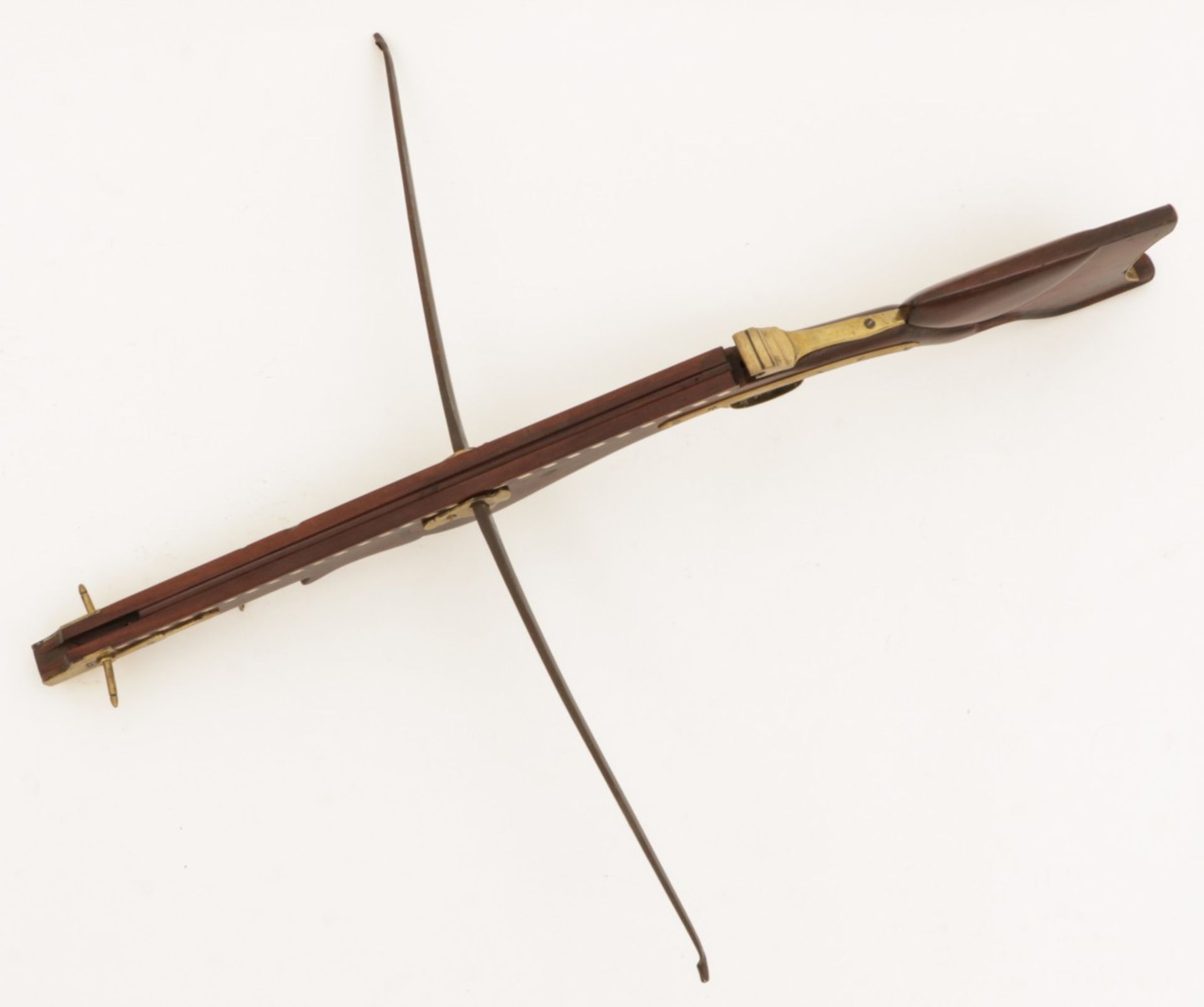 A nutwood/ brass crossbow, England, 19th century. - Image 2 of 3