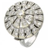 White gold cocktail ring, with approx. 0.94 ct. diamond - 14 ct.