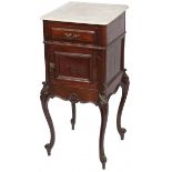 A mahogany bedside table, France, ca. 1900.