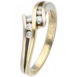 Bicolor gold ring set with approx. 0.14 ct. diamond - 14 ct.