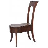 A mahogany bidet chair, Holland, 19th century.
