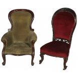 A lot of (2) mahogany Voltaire armchairs, Holland, 19th century.
