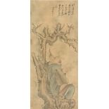 A Chinese print of a scribe under a tree, ca. 1900.