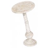 A round white marble accessory table, Italy, 20th century.