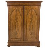 A mahogany veneered linnen cupboard, Dutch, 2nd half 19th century.