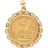 21.6 ct. Gold 20 Francs 1876 in an 18 ct. yellow gold frame.