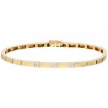 Yellow gold link bracelet set with approx. 0.06 ct. diamond - 14 ct.