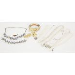 Lot of various vintage jewelry, including silver.