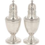 (2) piece set of salt & pepper shakers silver.