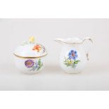 A porcelain cream set with floral decor. Meissen, 1st half of the 20th century.