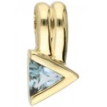 Yellow gold pendant set with blue topaz - 14 ct.