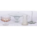 A lot of various glassware including a bowl and a coupe in Bohemian crystal.