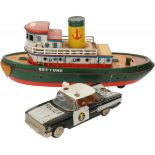 (2) piece lot tin toys