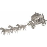 Royal carriage with 6 horses silver.