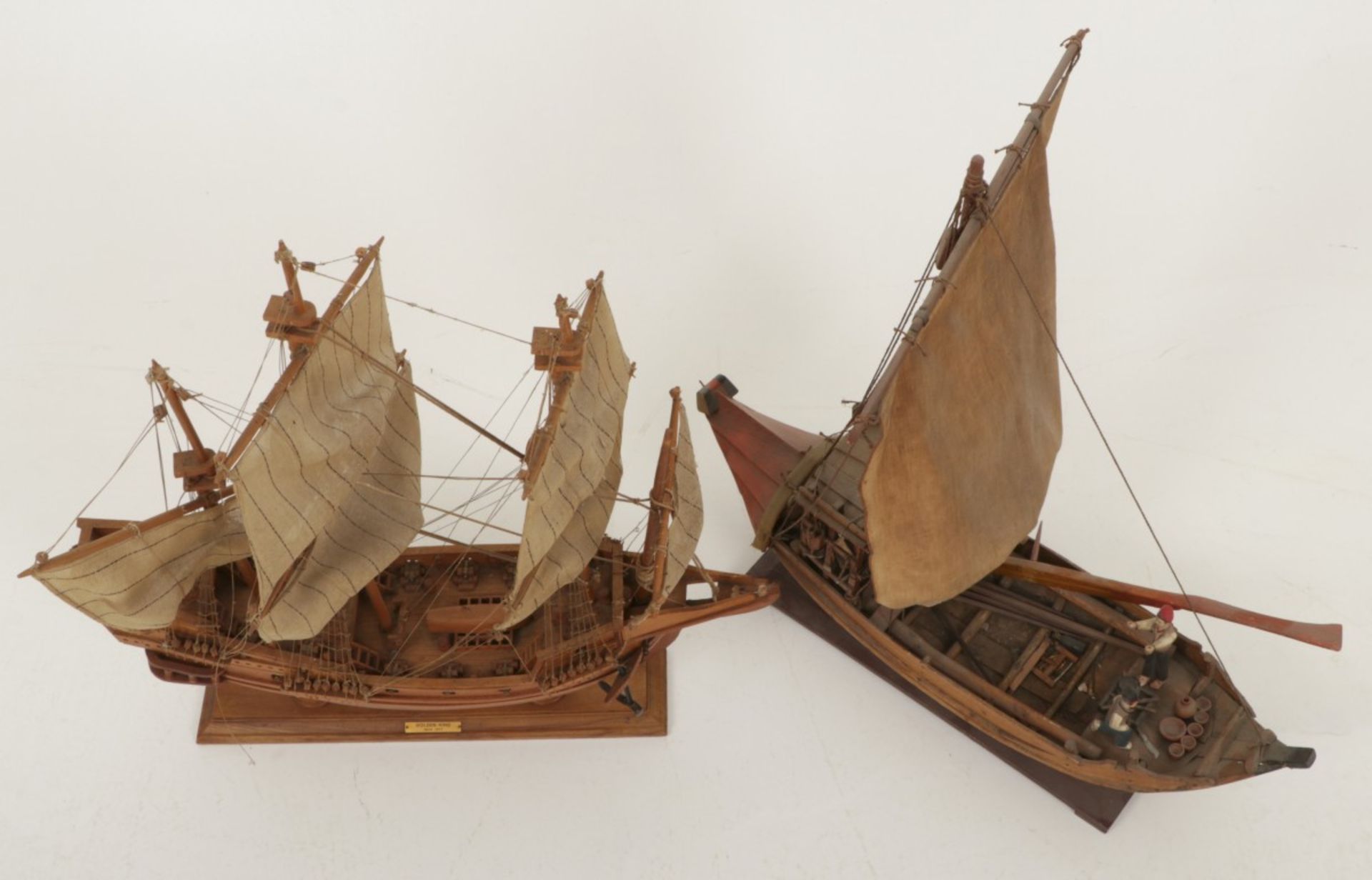 A model ship "The Gold Hind", England, together with another model ship, 20th century. - Image 2 of 2