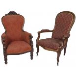 A lot comprised of (2) mahogany Volatiare chairs, late 19th century and later.