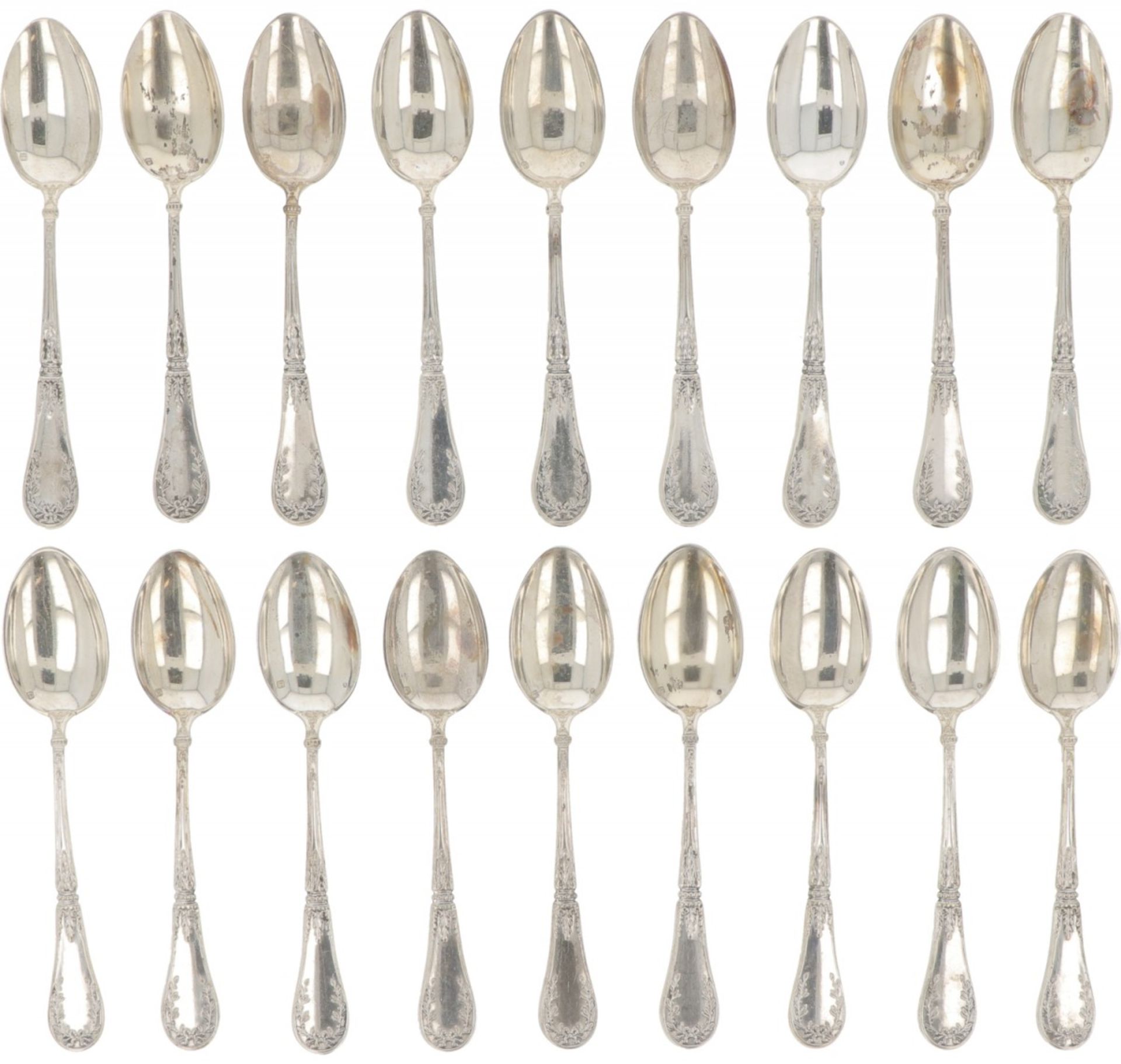 (18) piece set of silver coffee spoons. - Image 2 of 2