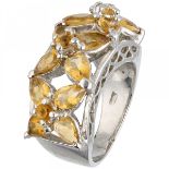 Silver cocktail ring set with natural citrine - BLA.