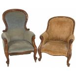 A lot comprised of (2) various Voltaire-style chairs, Dutch, 19th/ 20th century.