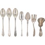 (7) piece lot of spoon & shovels silver.