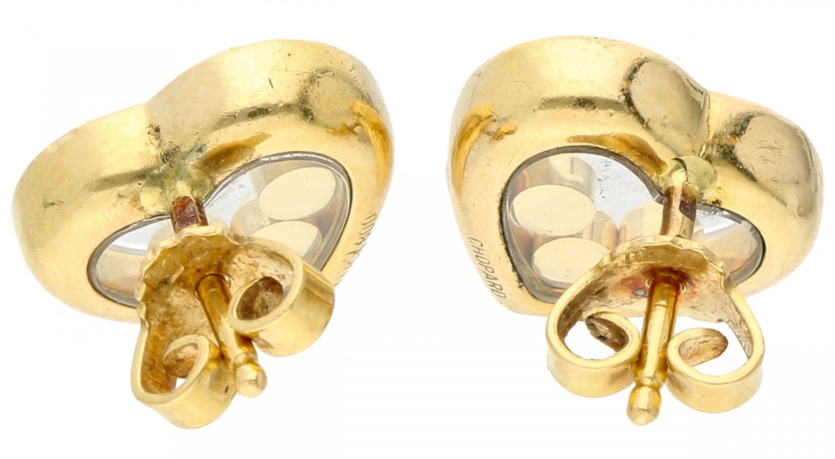 Yellow gold Chopard L.U.C. Happy Diamonds heart-shaped earrings with diamond - 19.2 ct. - Image 2 of 3