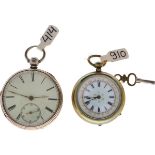 Lot (2) Pocket Watches - Silver and Steel