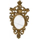 A mirror in gold painted Baroque style frame, Germany, ca. 1900.