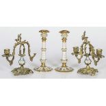 A lot of (4) candle holders, France, 20th century.