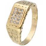 Yellow gold signet ring set with approx. 0.08 ct. diamond - BLA 8 ct.