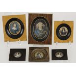 A lot comprised of (6) various miniature portraits, 19th century and later.