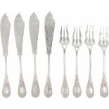 (8) piece set Fish cutlery silver.
