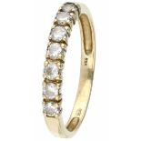 Yellow gold ring set with zirconia - 14 ct.