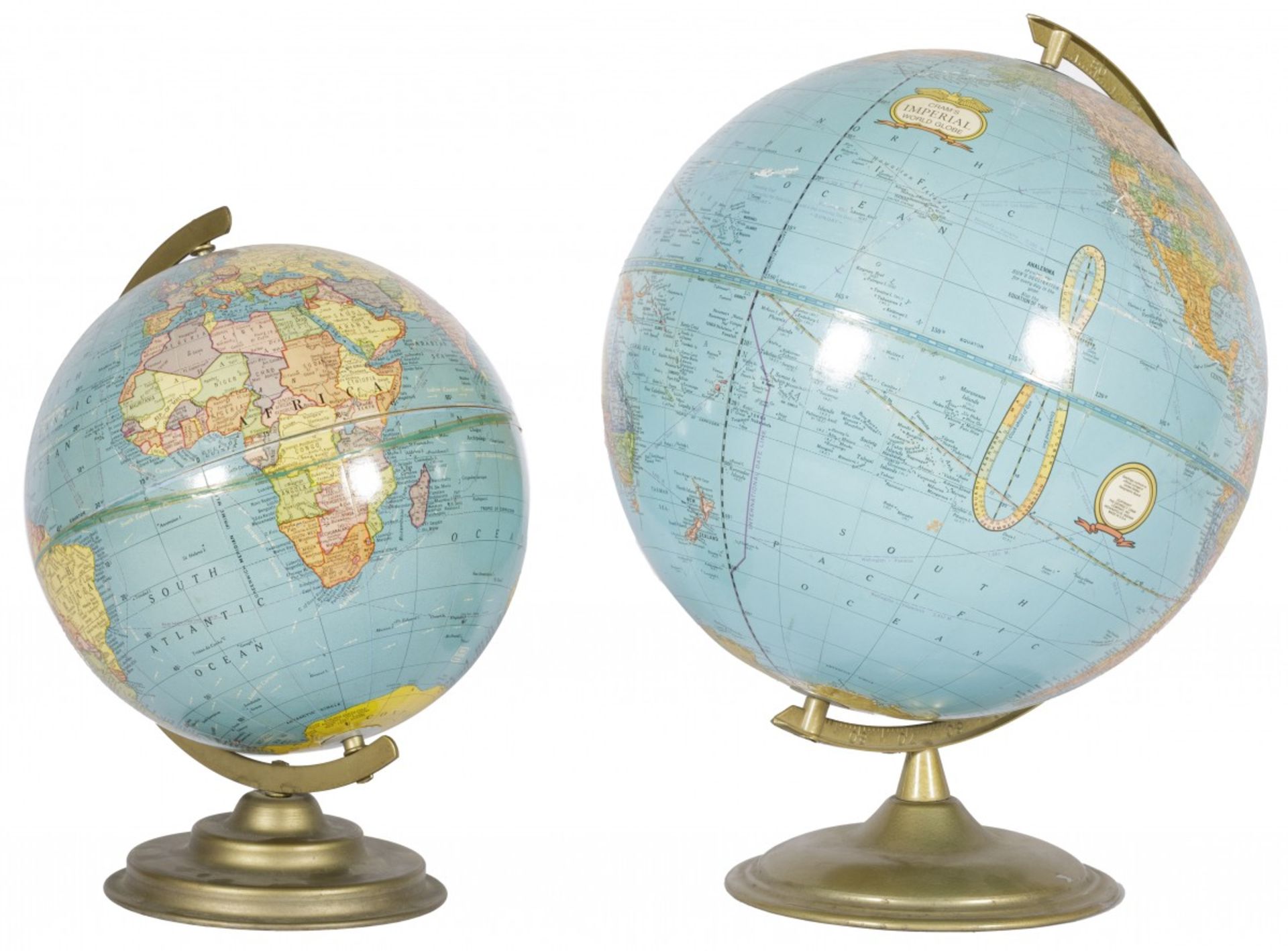 A lot comprised of (2) various globes, 20th century.