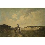 Hubert Joseph (Jozef) Gindra (Jemeppe-sur-Meuse 1862 - 1938 Bladel), A two-wheeled cart on a sandy t