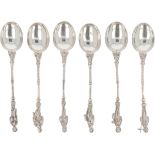 (6) piece lot apostle spoons silver.
