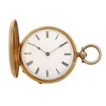 Pocket watch gold, Savonette cylinder escapement - Unisex pocket watch - Manual winding - Ca. 1875.