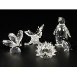 (5) piece lot of Swarovski miniatures.