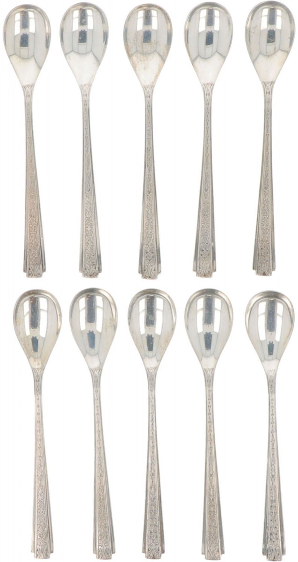 (10) piece set of silver teaspoons.