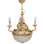 A bronze basket chandelier, France, 20th century.