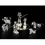 (9) piece lot of Swarovski miniatures.