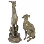 A set of (2) bronze greyhounds, 20th century.