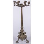 A (6) light ZAMAC chandelier, France, 1st half 20th century.
