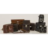 A lot comprised of various camera's a.o. Lioflex and Eliobox, 2nd quarter 20th century.