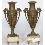 A lot with (2) baluster-shaped chimney vases, France, late 19th century.