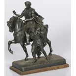 A ZAMAK sculpture of the victorious Julius Cesar captivating Vercingetorix, ca. 1900.