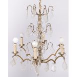 A six;ight Louis XV style chandelier/ ceiling, 20th century.