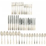 (45) piece cutlery parts silver plated.